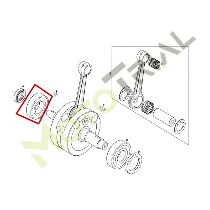 Подшипник коленвала (левый) Rieju MR
