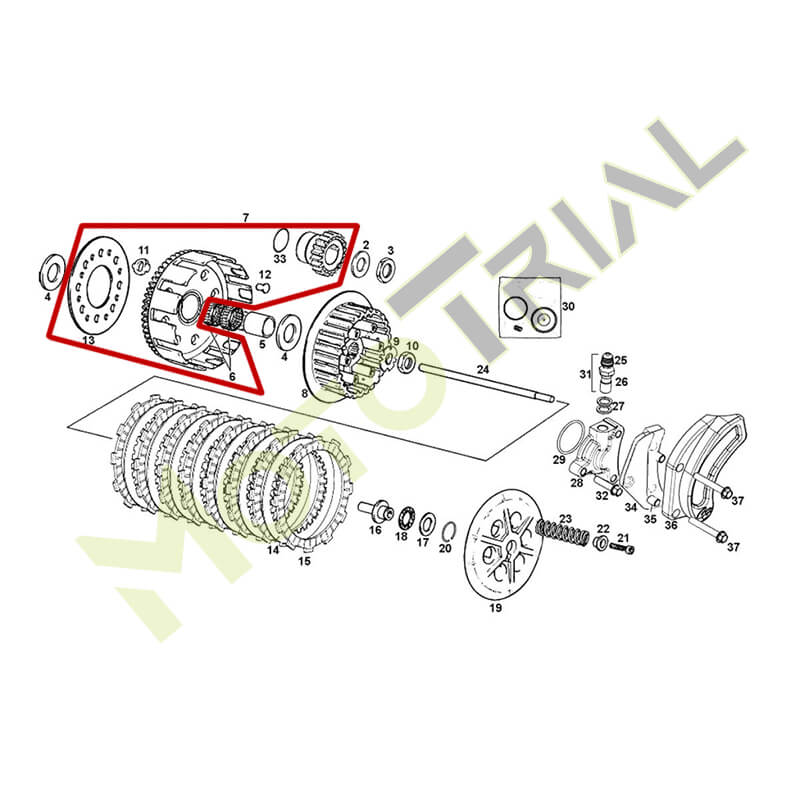 Барабан корзины сцепления с шестерней Rieju MR