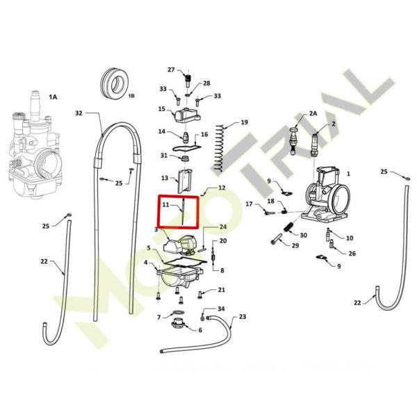 Игла дроссельной заслонки карбюратора Keihin N1EF для Rieju MR