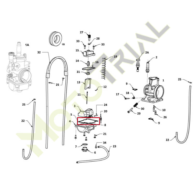 Прокладка нижней крышки карбюратора Keihin PWK 38